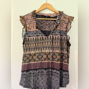 Lucky Brand Multicolor Patterned Blouse